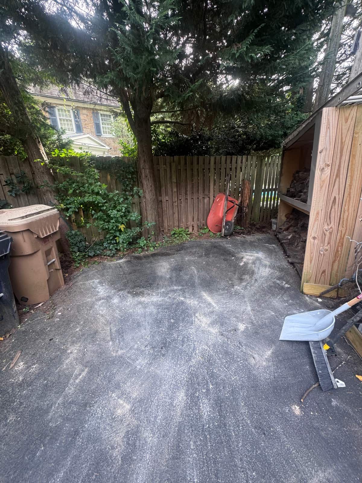 The same Wilmington driveway cleared after the pickup